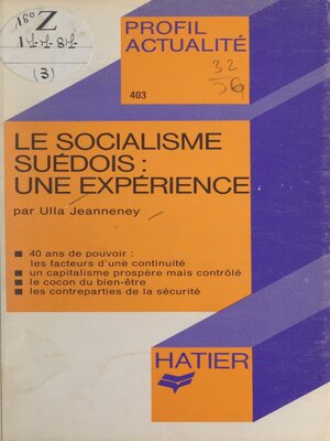 cover image of Le socialisme suédois